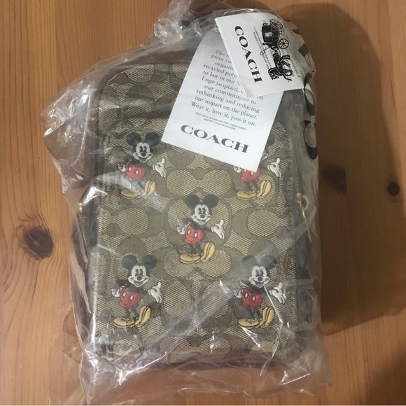 🐭 Disney X Coach Track Pack 14 In Signature Jacquard With Mickey Mouse Print - Picture 2 of 15